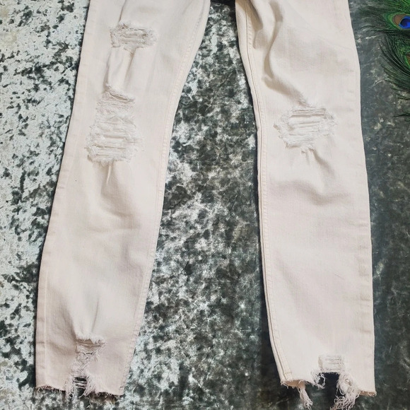 We The Free Cream Distressed High Rise Jeans - Picture 2 of 9